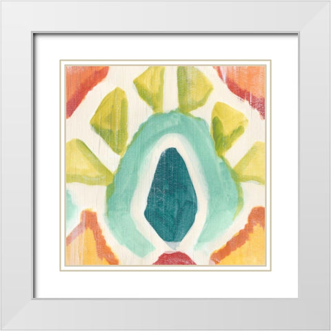 Textile Kaleidoscope II White Modern Wood Framed Art Print with Double Matting by Vess, June Erica