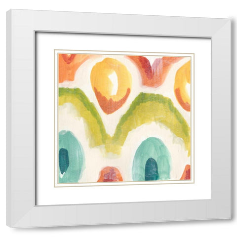 Textile Kaleidoscope III White Modern Wood Framed Art Print with Double Matting by Vess, June Erica