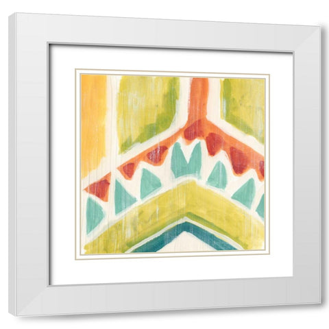 Textile Kaleidoscope IV White Modern Wood Framed Art Print with Double Matting by Vess, June Erica