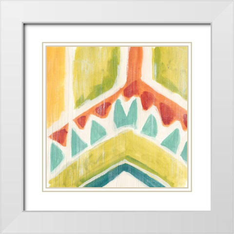 Textile Kaleidoscope IV White Modern Wood Framed Art Print with Double Matting by Vess, June Erica