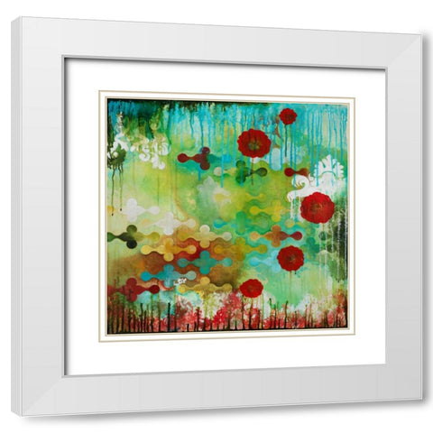 Happy Interruption White Modern Wood Framed Art Print with Double Matting by Robinson, Heather