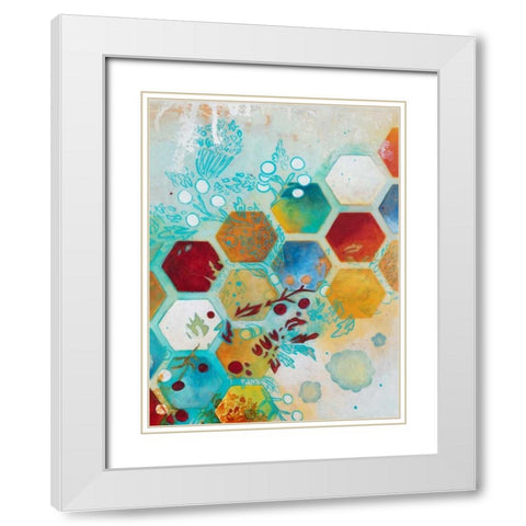 Aflutter II White Modern Wood Framed Art Print with Double Matting by Robinson, Heather