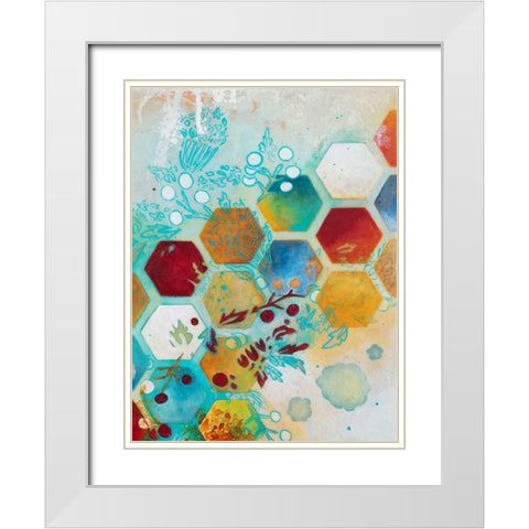 Aflutter II White Modern Wood Framed Art Print with Double Matting by Robinson, Heather