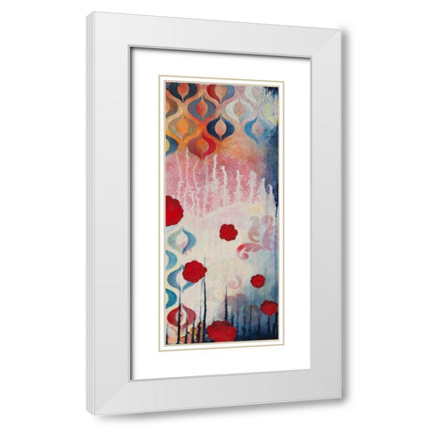 Flourish I White Modern Wood Framed Art Print with Double Matting by Robinson, Heather