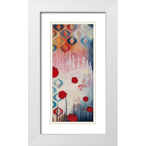 Flourish I White Modern Wood Framed Art Print with Double Matting by Robinson, Heather