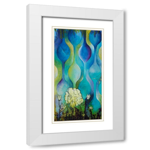 Pond Dripples I White Modern Wood Framed Art Print with Double Matting by Robinson, Heather