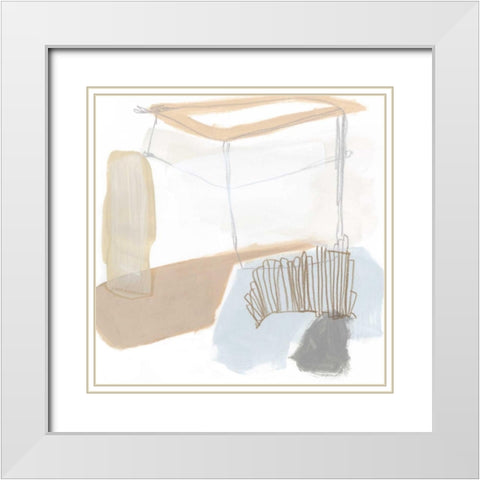 Overture III White Modern Wood Framed Art Print with Double Matting by Vess, June Erica