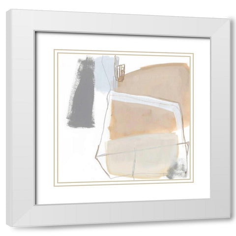 Overture V White Modern Wood Framed Art Print with Double Matting by Vess, June Erica