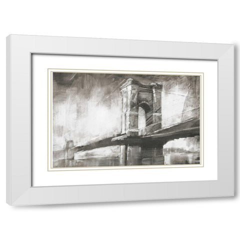 Historic Suspension Bridge I White Modern Wood Framed Art Print with Double Matting by Harper, Ethan