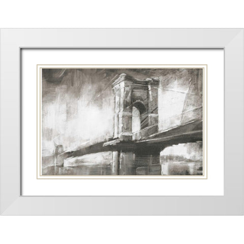 Historic Suspension Bridge I White Modern Wood Framed Art Print with Double Matting by Harper, Ethan