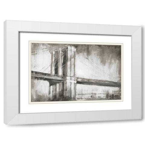 Historic Suspension Bridge II White Modern Wood Framed Art Print with Double Matting by Harper, Ethan