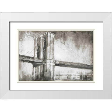 Historic Suspension Bridge II White Modern Wood Framed Art Print with Double Matting by Harper, Ethan