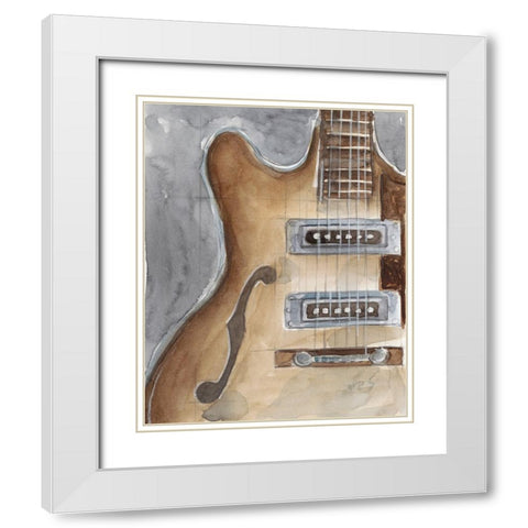 Watercolor Instrument Study I White Modern Wood Framed Art Print with Double Matting by Harper, Ethan