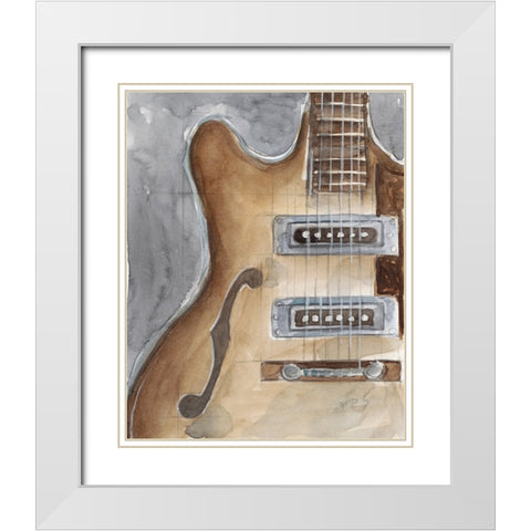 Watercolor Instrument Study I White Modern Wood Framed Art Print with Double Matting by Harper, Ethan
