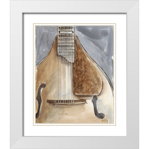 Watercolor Instrument Study II White Modern Wood Framed Art Print with Double Matting by Harper, Ethan