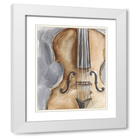 Watercolor Instrument Study IV White Modern Wood Framed Art Print with Double Matting by Harper, Ethan