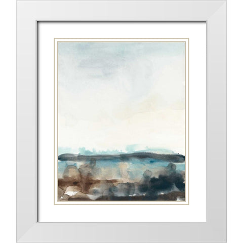 Horizon Flow II White Modern Wood Framed Art Print with Double Matting by Vess, June Erica
