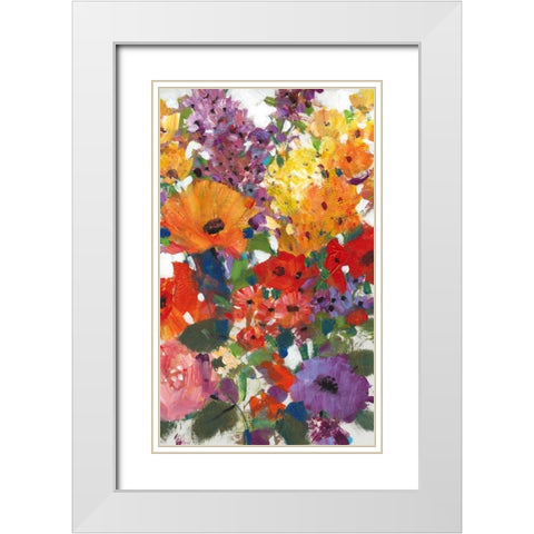 Fresh Floral I White Modern Wood Framed Art Print with Double Matting by OToole, Tim