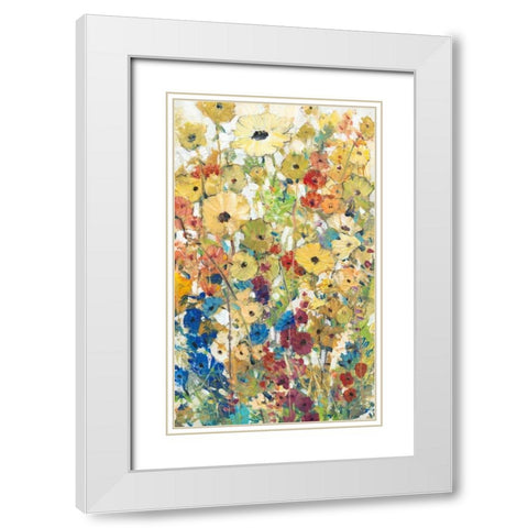 Meadow Floral II White Modern Wood Framed Art Print with Double Matting by OToole, Tim