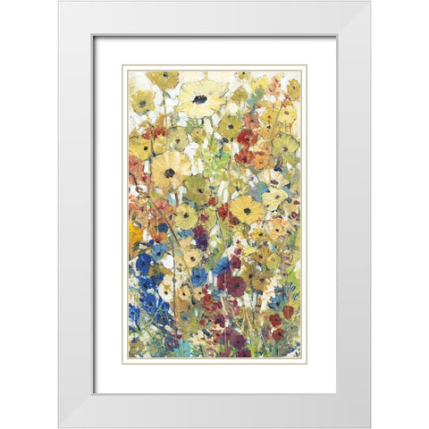 Meadow Floral II White Modern Wood Framed Art Print with Double Matting by OToole, Tim