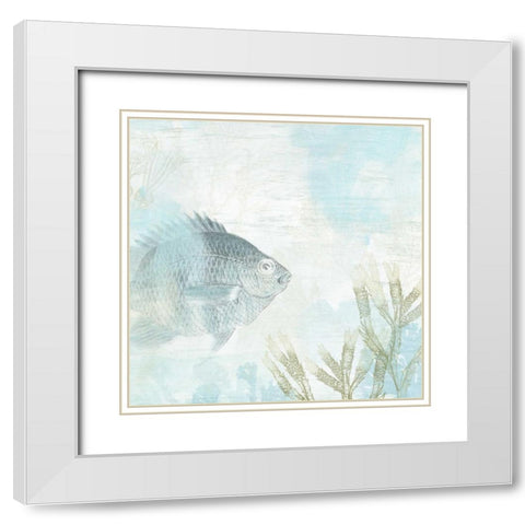 Coastal Fresco I White Modern Wood Framed Art Print with Double Matting by Vess, June Erica