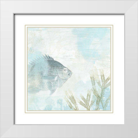 Coastal Fresco I White Modern Wood Framed Art Print with Double Matting by Vess, June Erica