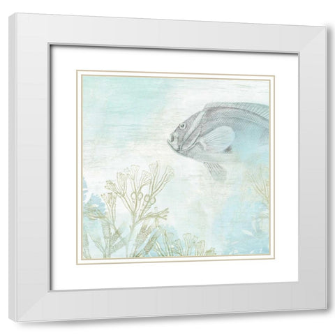 Coastal Fresco II White Modern Wood Framed Art Print with Double Matting by Vess, June Erica