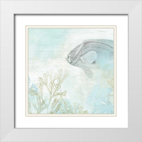 Coastal Fresco II White Modern Wood Framed Art Print with Double Matting by Vess, June Erica
