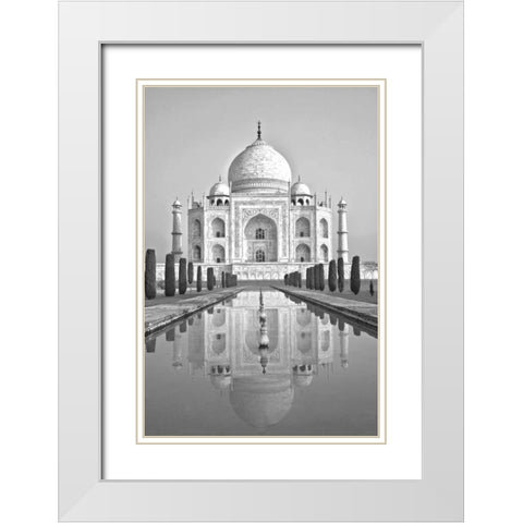 Taj Mahal II White Modern Wood Framed Art Print with Double Matting by Miamee, Golie