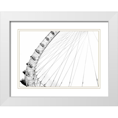 Spinning Wheel I White Modern Wood Framed Art Print with Double Matting by Miamee, Golie