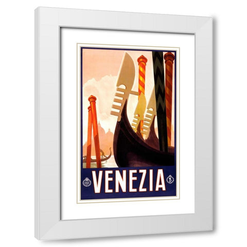 See Venezia White Modern Wood Framed Art Print with Double Matting by Studio W