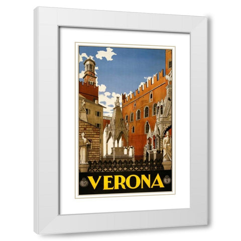 See Verona White Modern Wood Framed Art Print with Double Matting by Studio W