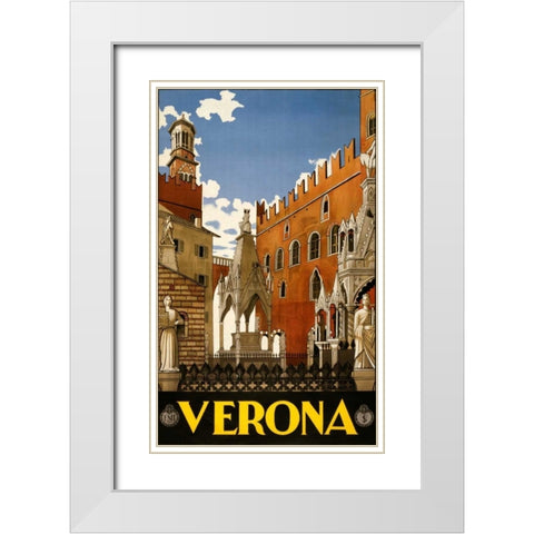 See Verona White Modern Wood Framed Art Print with Double Matting by Studio W