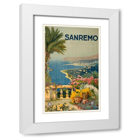 See San Remo White Modern Wood Framed Art Print with Double Matting by Studio W