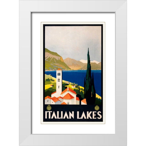 See Italian Lakes White Modern Wood Framed Art Print with Double Matting by Studio W