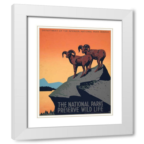 See America II White Modern Wood Framed Art Print with Double Matting by Studio W