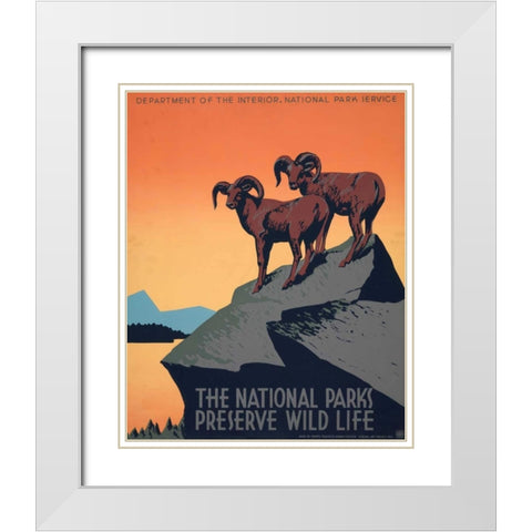 See America II White Modern Wood Framed Art Print with Double Matting by Studio W