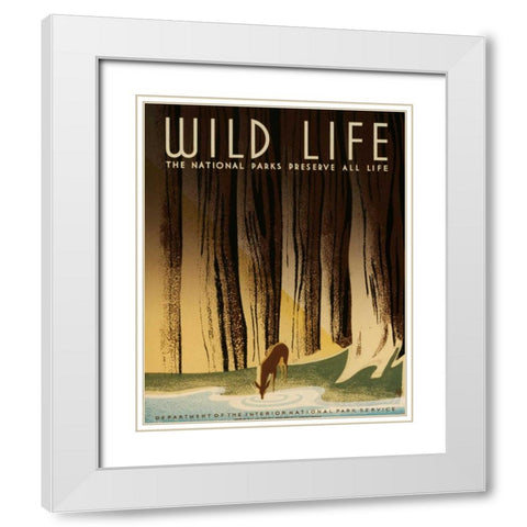 See America III White Modern Wood Framed Art Print with Double Matting by Studio W