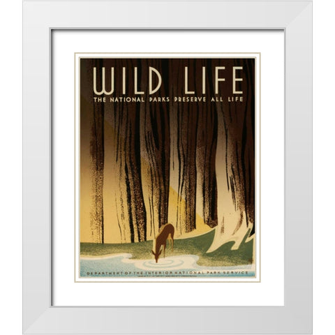 See America III White Modern Wood Framed Art Print with Double Matting by Studio W