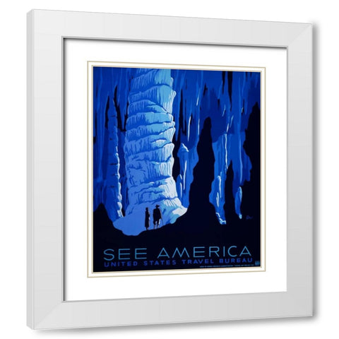 See America V White Modern Wood Framed Art Print with Double Matting by Studio W