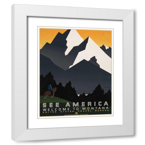See America VI White Modern Wood Framed Art Print with Double Matting by Studio W