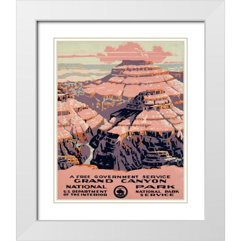 See America VII White Modern Wood Framed Art Print with Double Matting by Studio W