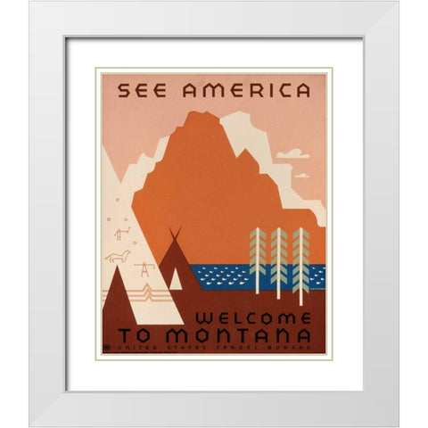 See America IX White Modern Wood Framed Art Print with Double Matting by Studio W
