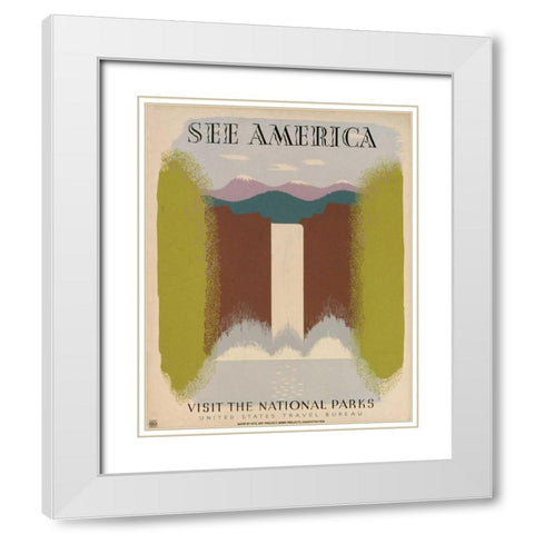 See America X White Modern Wood Framed Art Print with Double Matting by Studio W