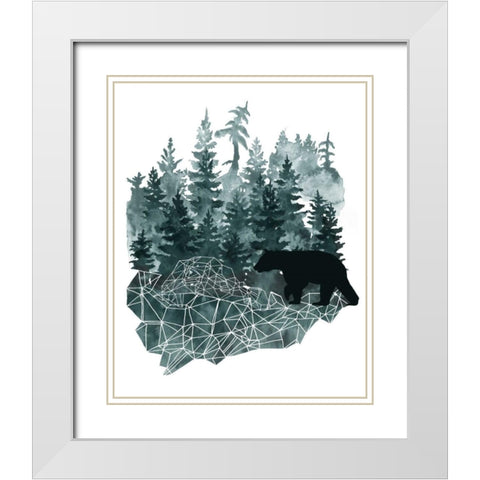 Faceted Animals II White Modern Wood Framed Art Print with Double Matting by McCavitt, Naomi