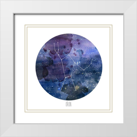 Constellation-Orion White Modern Wood Framed Art Print with Double Matting by McCavitt, Naomi