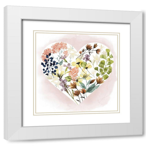 Love Floral I White Modern Wood Framed Art Print with Double Matting by Popp, Grace