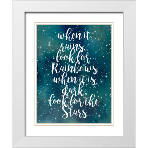 Galaxy Quote I White Modern Wood Framed Art Print with Double Matting by Popp, Grace