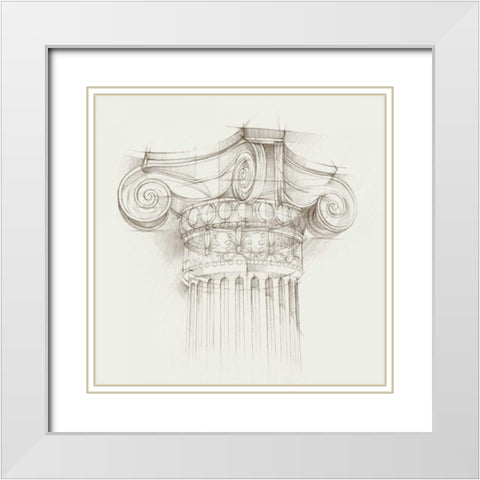 Column Schematic II White Modern Wood Framed Art Print with Double Matting by Harper, Ethan