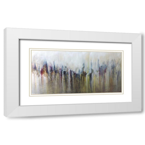Cascada Metalica White Modern Wood Framed Art Print with Double Matting by Herrera, Leticia